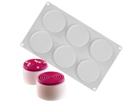 Molde silicona 6 espirales grandes